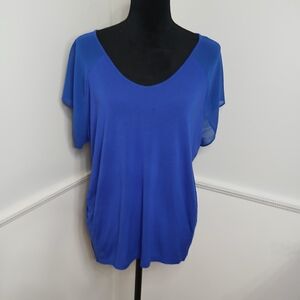 Vince Camuto Royal Blue Short Sleeve Top Women's Size XL